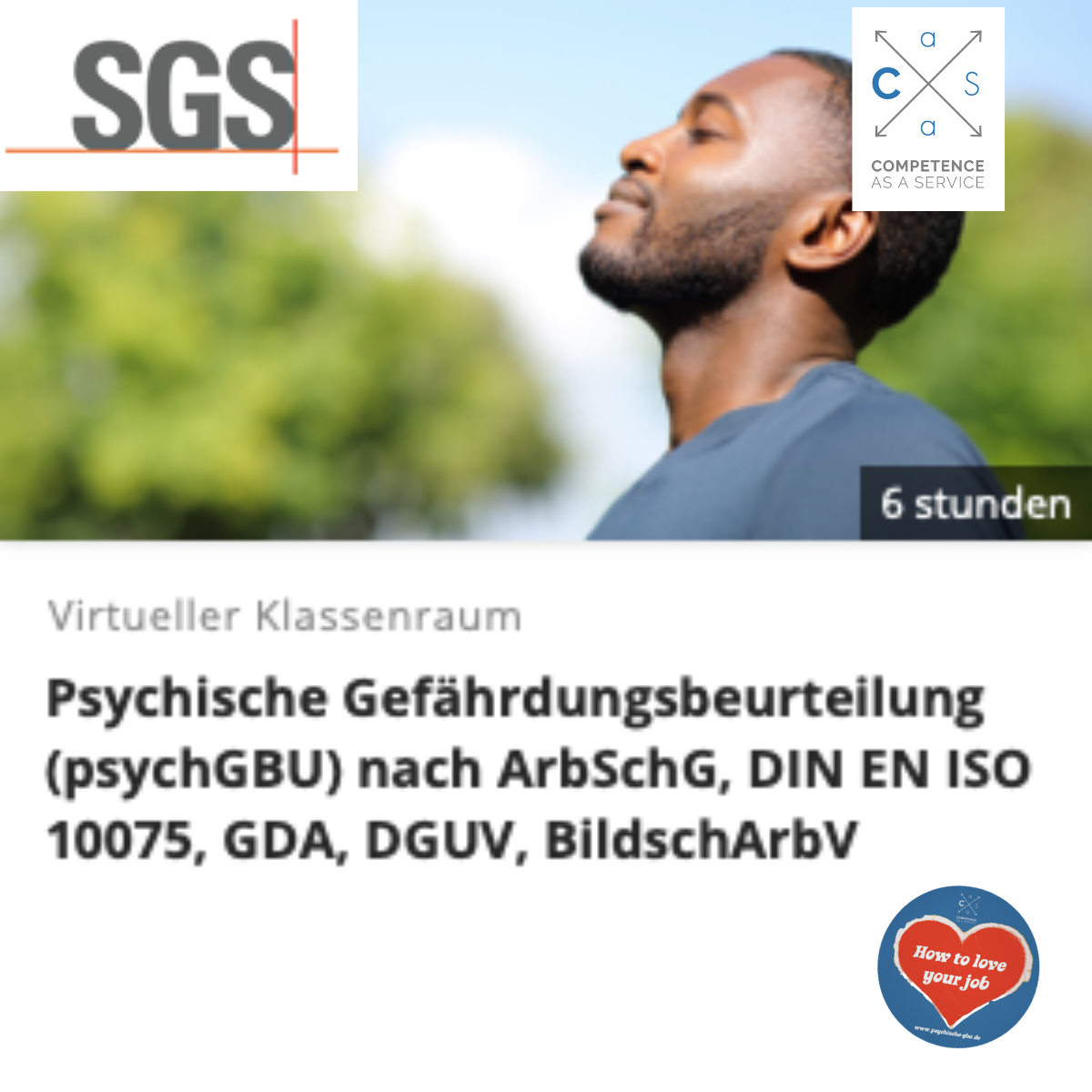 SGS INSTITUT FRESENIUS + CaaS – Psychische Gefährdungsbeurteilung (psychGBU) nach ArbSchG, DIN EN ISO 10075, GDA, DGUV, BildschArbV